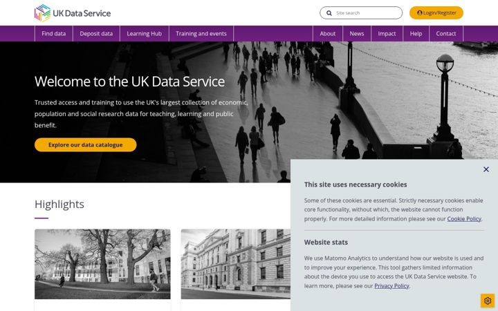 Screenshot of ukdataservice.ac.uk