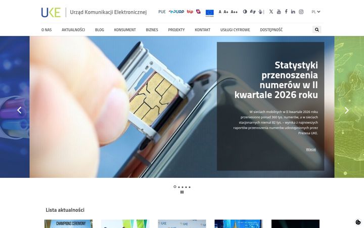 Screenshot of uke.gov.pl