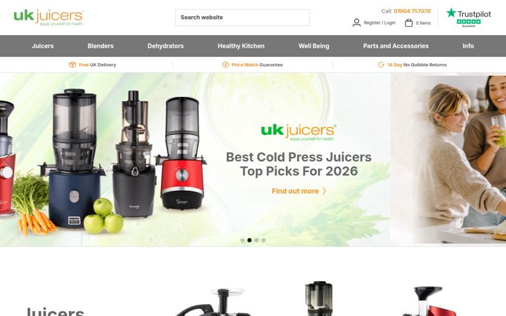 Screenshot von ukjuicers.com