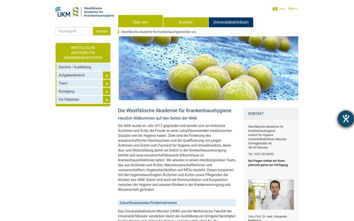 Screenshot of ukm-wak.de