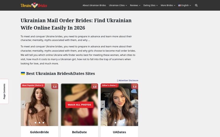 Screenshot of ukraine-brides.org