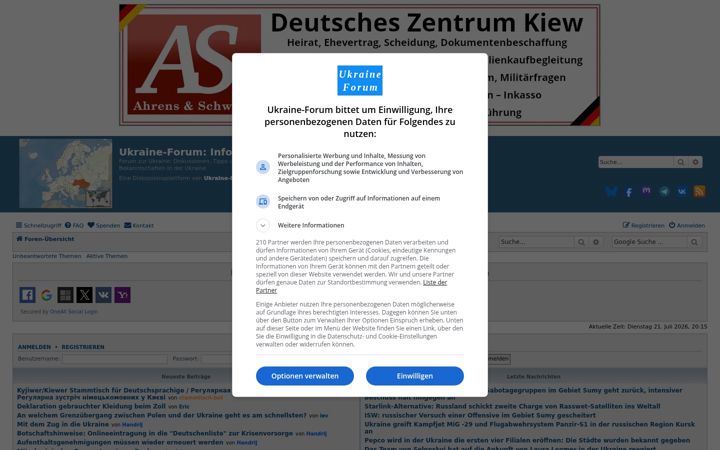 Screenshot of ukraineforum.de