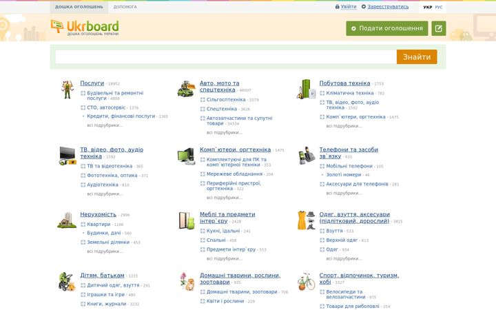 Screenshot of ukrboard.com.ua