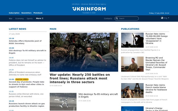 Zrzut ekranu ukrinform.net