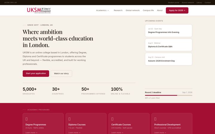 Screenshot of uksm.org.uk