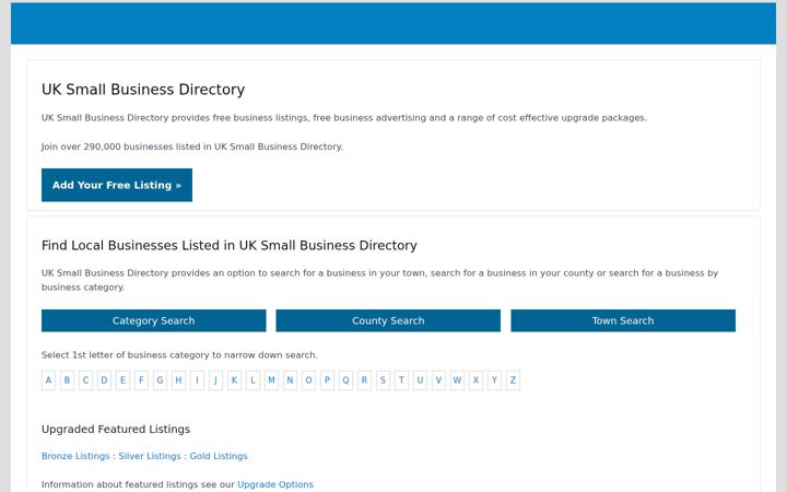 Screenshot of uksmallbusinessdirectory.co.uk