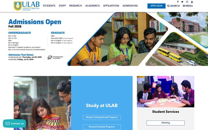 Screenshot of ulab.edu.bd