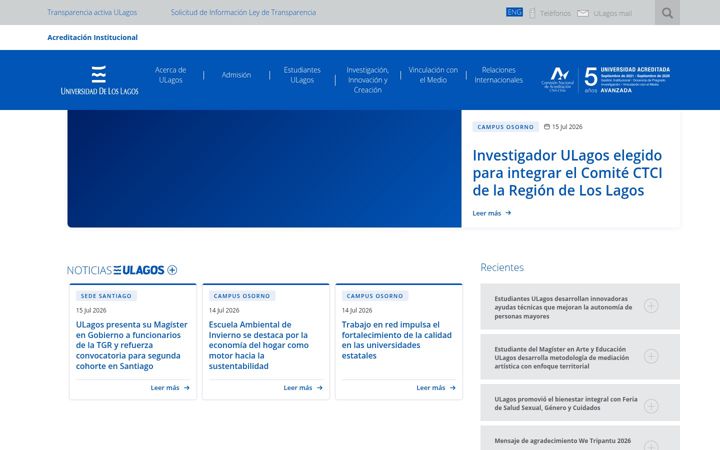 Screenshot of ulagos.cl