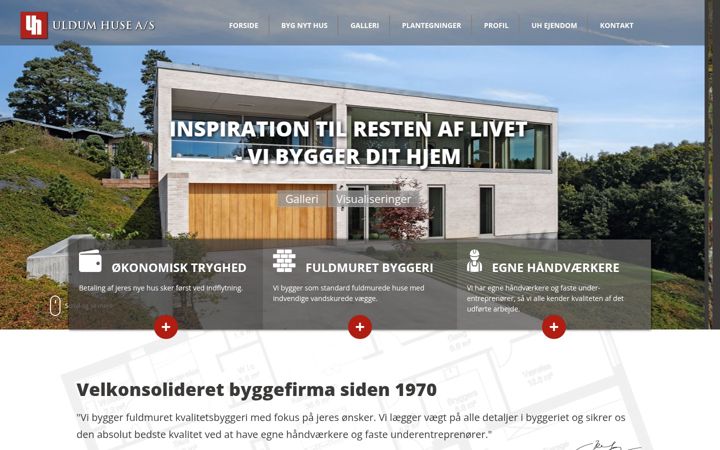 Kuvakaappaus sivustosta uldumhuse.dk