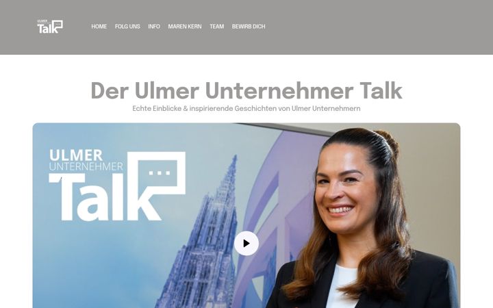 Snímek obrazovky ulmerunternehmertalk.de