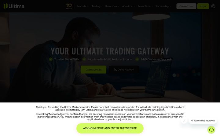 Screenshot of ultimamarkets.com
