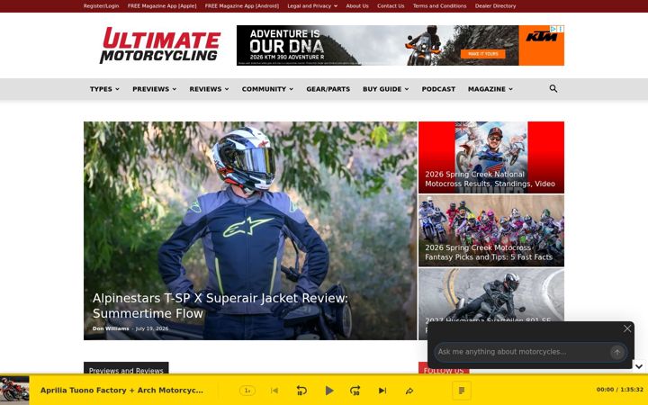 Screenshot of ultimatemotorcycling.com