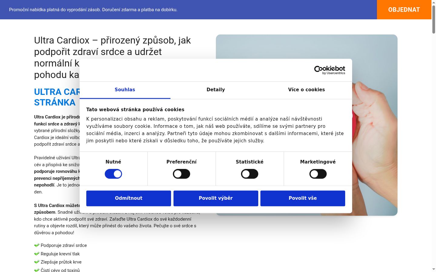 Snimka zaslona bannera za privolu prikazanog prije bilo kakve interakcije