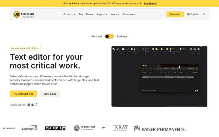 Screenshot von ultraedit.com