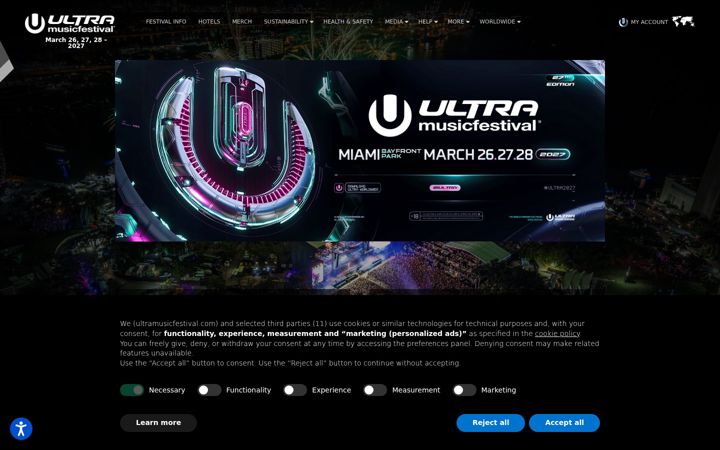 Screenshot of ultramusicfestival.com