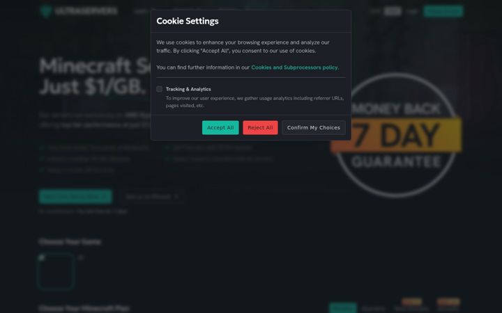 Zrzut ekranu ultraservers.com
