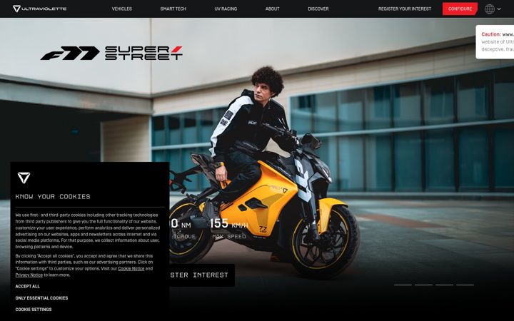 Snímek obrazovky ultraviolette.com