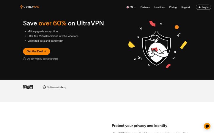 Screenshot of ultravpn.com