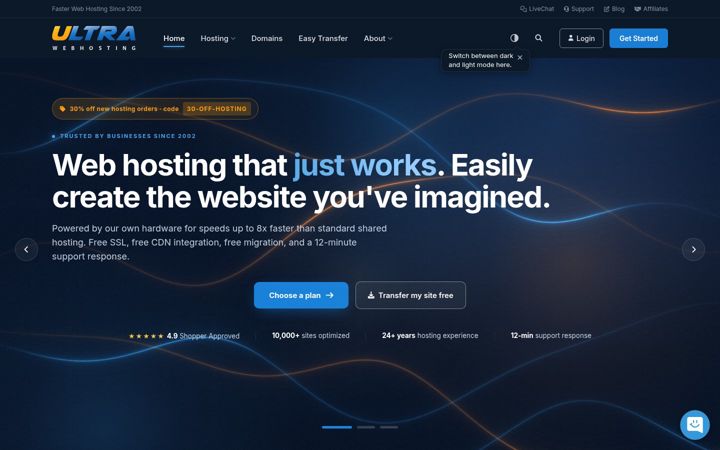 Screenshot ta' ultrawebsitehosting.com