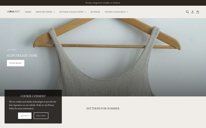 Screenshot von ulvenknit.com