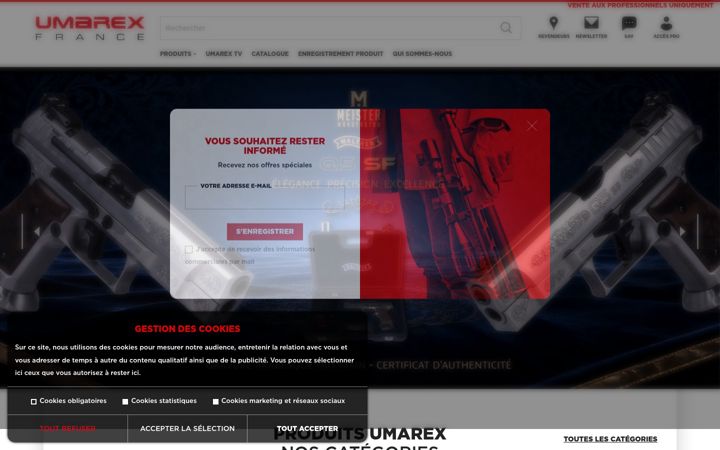Screenshot von umarex.fr