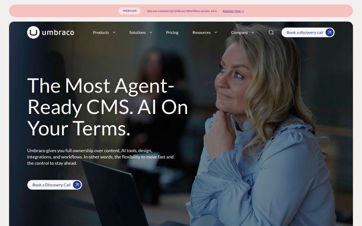 Screenshot of umbraco.com