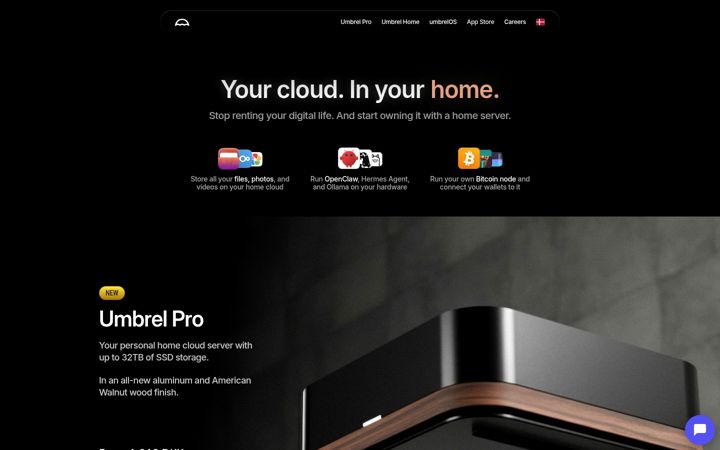 Screenshot of umbrel.com