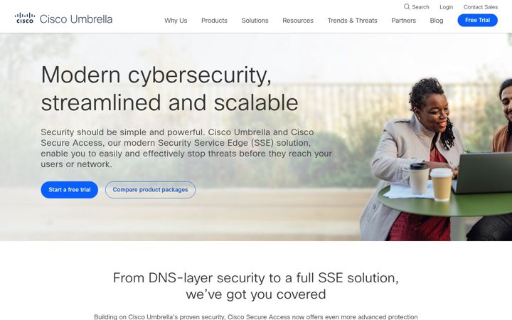 Screenshot von umbrella.com