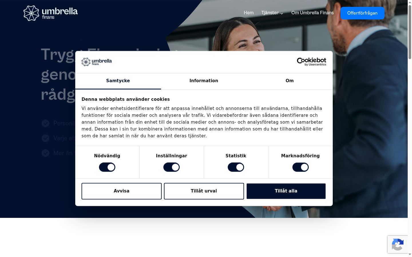 Capture d'écran de la bannière de consentement affichée avant toute interaction