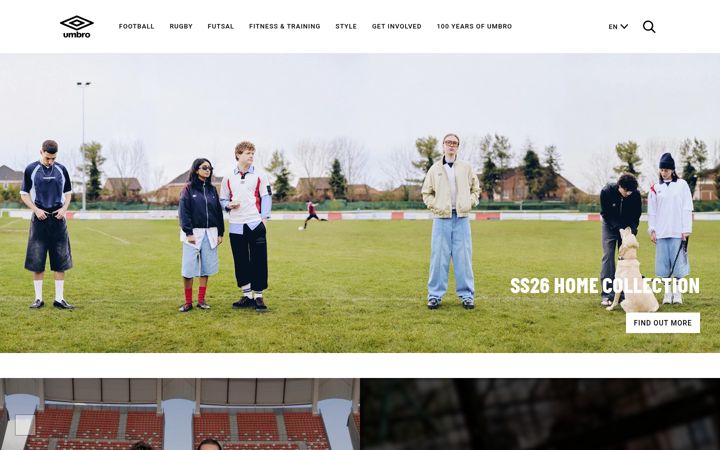 Screenshot of umbro.com