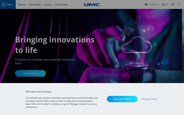 Screenshot of umc.com