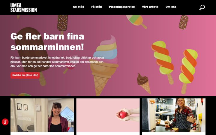 Zrzut ekranu umeastadsmission.se