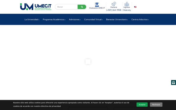 Screenshot of umecit.edu.pa