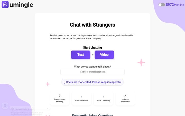 Screenshot di umingle.com