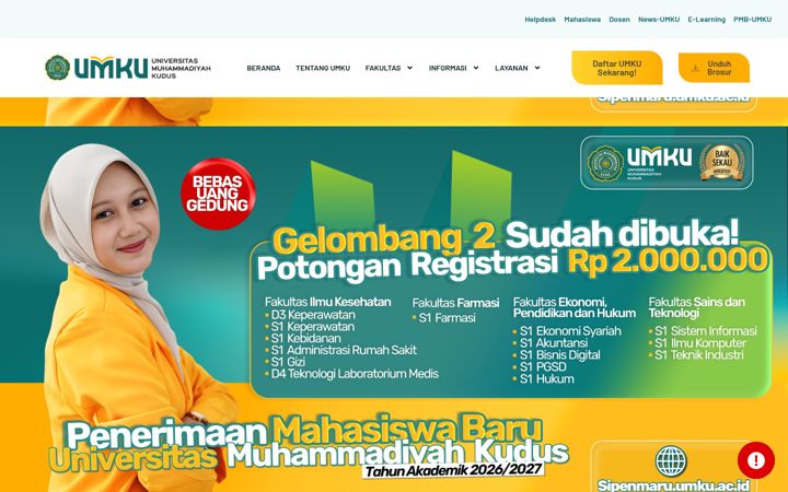 Screenshot of umku.ac.id