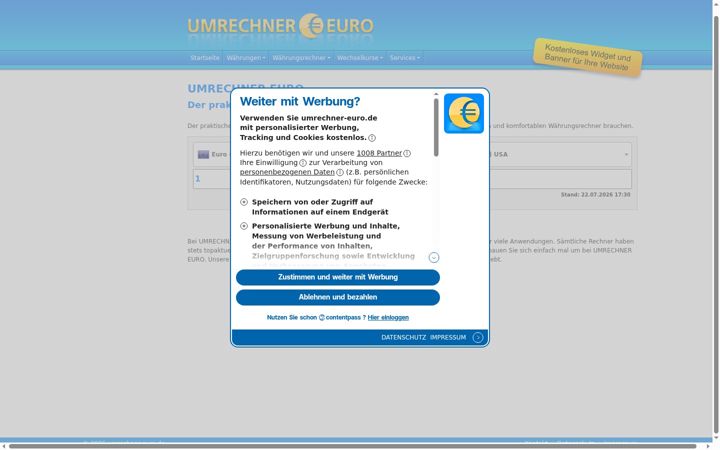 Screenshot of umrechner-euro.de