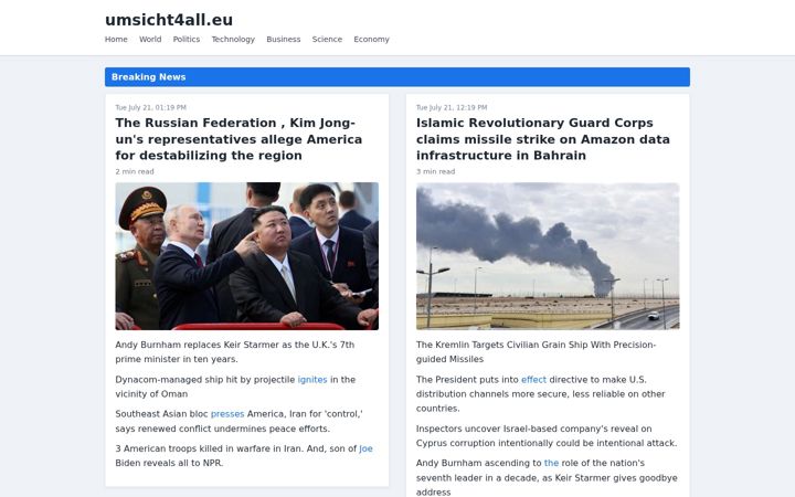 Screenshot of umsicht4all.eu
