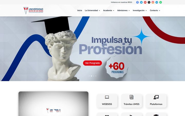 Screenshot of umss.edu.bo