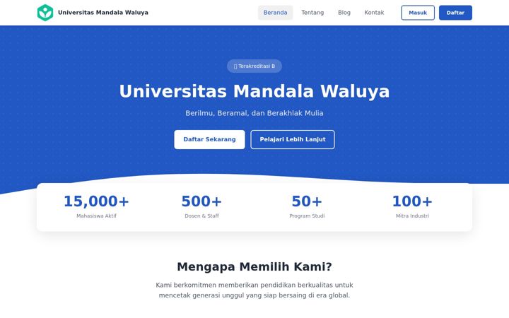 Screenshot of umwbaruga.ac.id