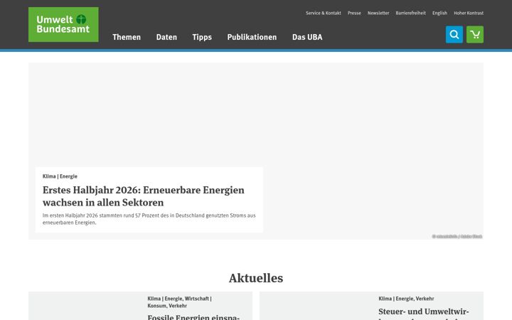 Ekrano kopija umweltbundesamt.de
