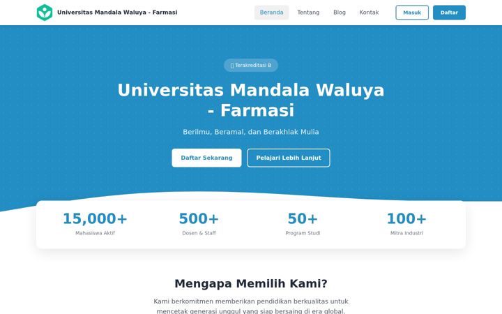 Screenshot of umwfarmasi.ac.id