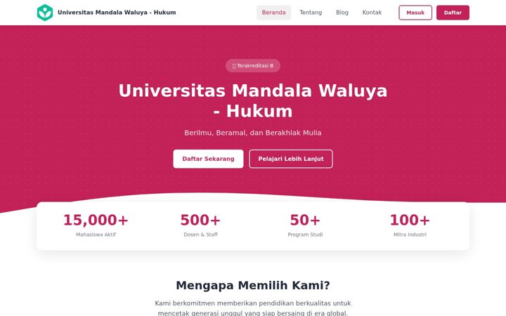 Screenshot ta' umwhukum.ac.id