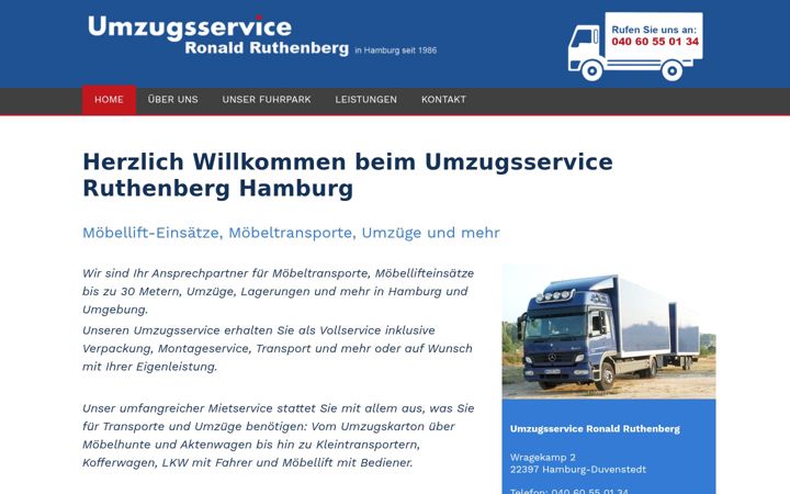 Screenshot stránky umzugsservice-ruthenberg.de