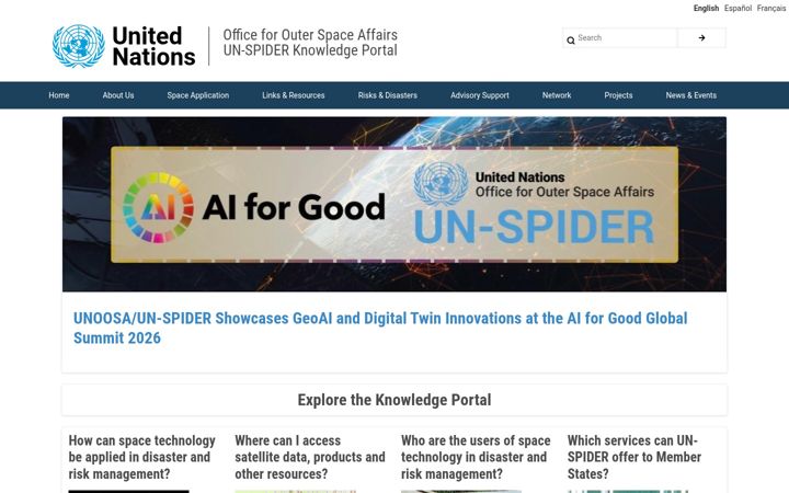 Screenshot of un-spider.org