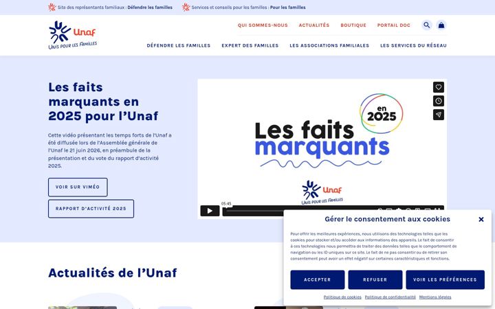 Screenshot of unaf.fr