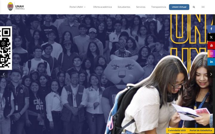 Screenshot of unah.edu.hn