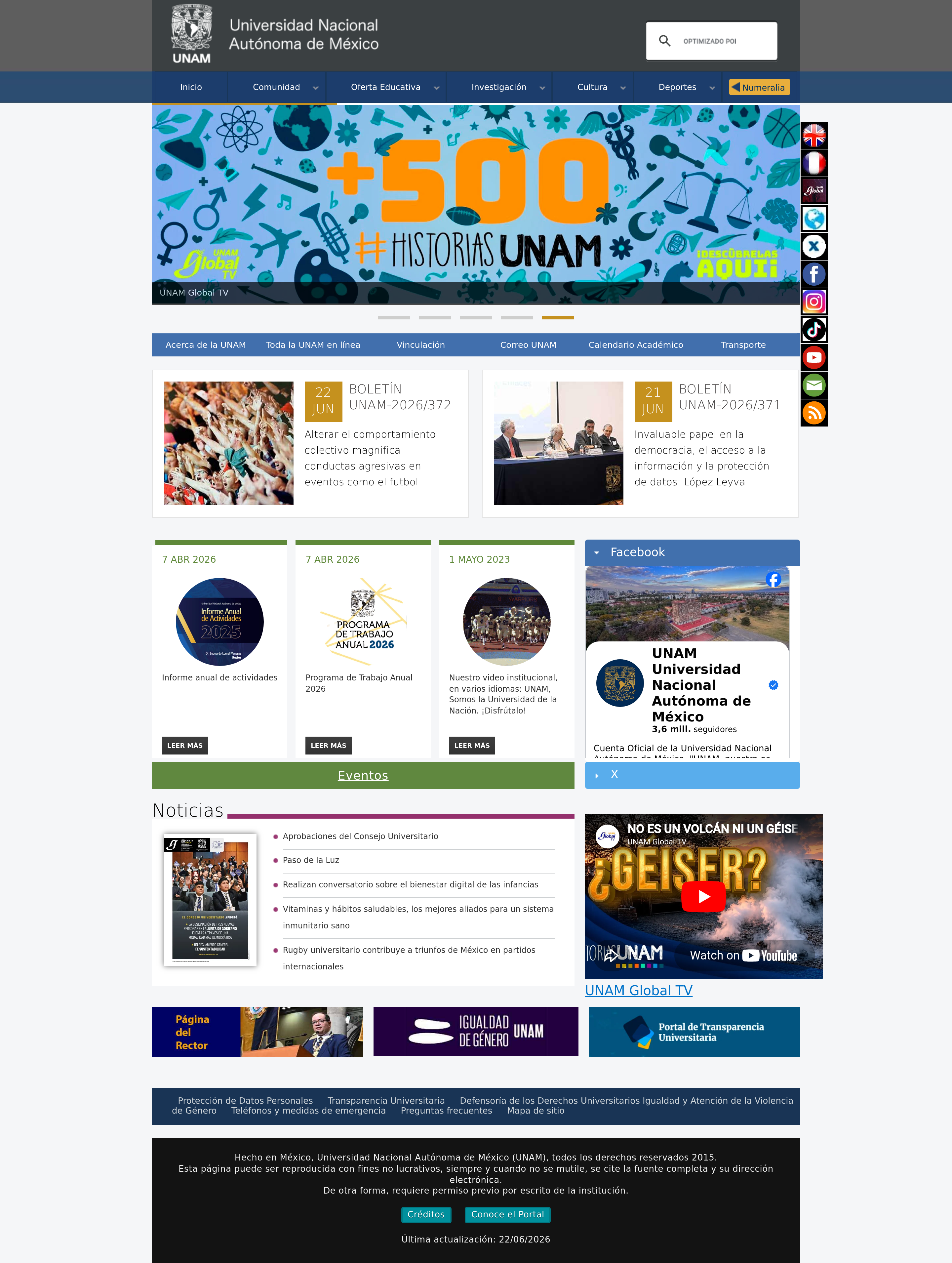 Screenshot of unam.mx