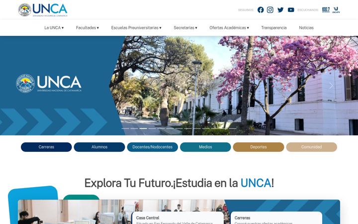 Screenshot of unca.edu.ar
