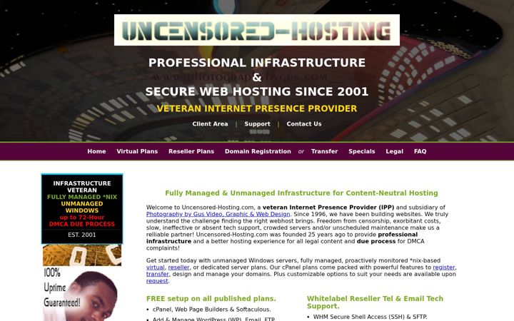 Screenshot of uncensored-hosting.com