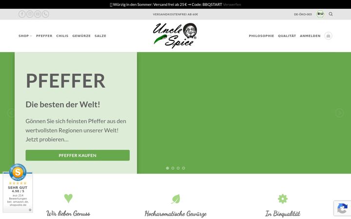 Screenshot of unclespice.de